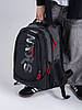 Рюкзак шкільний ортопедичний для хлопчика підлітковий 5-11 клас три змійки чорний з червоним SkyName 90-147-6, фото 10