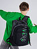 Рюкзак шкільний ортопедичний для хлопчика підлітковий 5-11 клас три змійки чорний з зеленим SkyName 90-147-5, фото 10