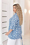 Літня жіноча батальна блузка-туніка з принтом (р.54-58). Арт-1006/11, фото 3