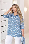 Літня жіноча батальна блузка-туніка з принтом (р.54-58). Арт-1006/11, фото 2