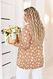 Літня жіноча батальна блузка-туніка з принтом (р.54-58). Арт-1006/11, фото 9