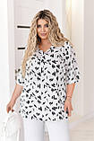 Літня жіноча батальна блузка-туніка з принтом (р.54-58). Арт-1006/11, фото 5