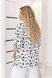 Літня жіноча батальна блузка-туніка з принтом (р.54-58). Арт-1006/11, фото 6