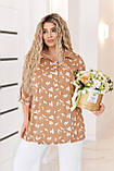 Літня жіноча батальна блузка-туніка з принтом (р.54-58). Арт-1006/11, фото 7