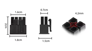 Корпус конектора Mini-Fit 4+4-pin (Male) CPU на кабель