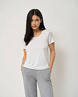 Футболка из вискозы женская - Белый, Черный - Ozkan 26976