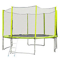 Батут inSPORTline Froggy PRO з зовнішньою сіткою 366 см жовтий