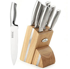 Набір ножів 7 штук із дерев'яною підставкою Bohmann BH 5041 - MegaLavka