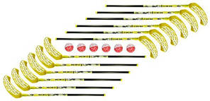 Набір для флорболу Unibros Reiku 95 см (12 паличок гострих; ш + 6 м'ячів)