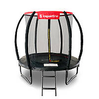 Батут inSPORTline Flea PRO з внутрішньою сіткою 183 см чорний