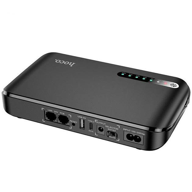 ДБЖ для роутера Hoco DB62 20 000mAh Imperial emergency UPS power bank 18W/1USB/1TypeC/5/9/12v/POE 15-24V/LED) black, фото 1