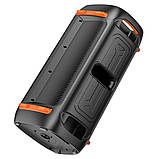 Колонка портативна Hoco BS53, 2 бездротових мікрофона/RGB-підсвічування/40W/BTv5.1/FM/TF/USB/AUX/MIC/3600maAh, 63х34х30 см Black, фото 4