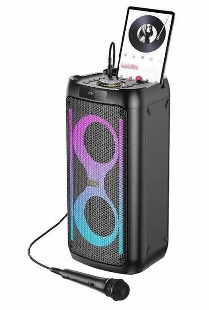 Колонка портативна Hoco HA6 Danny 30 Вт, Bluetooth 5.3, RGB-підсвічування, TWS, мікрофон, Black, фото 1