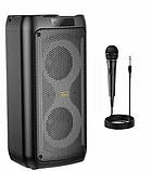 Колонка портативна Hoco HA6 Danny 30 Вт, Bluetooth 5.3, RGB-підсвічування, TWS, мікрофон, Black, фото 4
