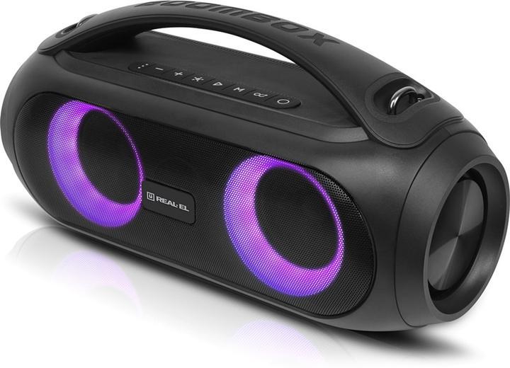 Колонка портативна REAL-EL X-745, 2 x 20 Вт, пластиковий корпус, Bluetooth, USB, IPX5, живлення від акумулятора, 3000мА * год,, фото 1