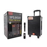 Колонка портативна Bluetooth колонка SING-E JQS908S 8" 40Вт акумулятор 2000мАч до 9ч RGB підсвічування TWS FM AUX USB мікрофон, фото 3