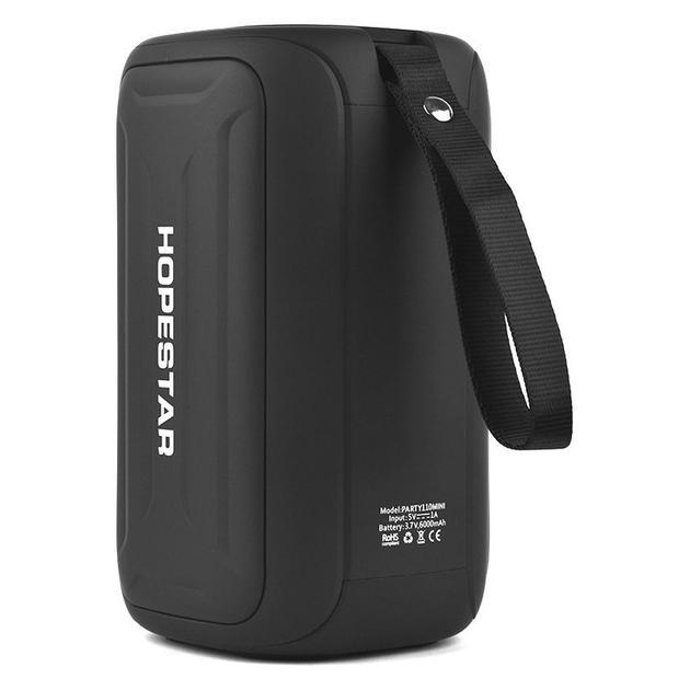 Колонка портативна Hopestar Party 110 Mini 16Вт з RGB-підсвічуванням, 6000мА·год, Black