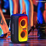 Колонка портативна Hopestar Party 110 Mini 16Вт з RGB-підсвічуванням, 6000мА·год, Black, фото 7
