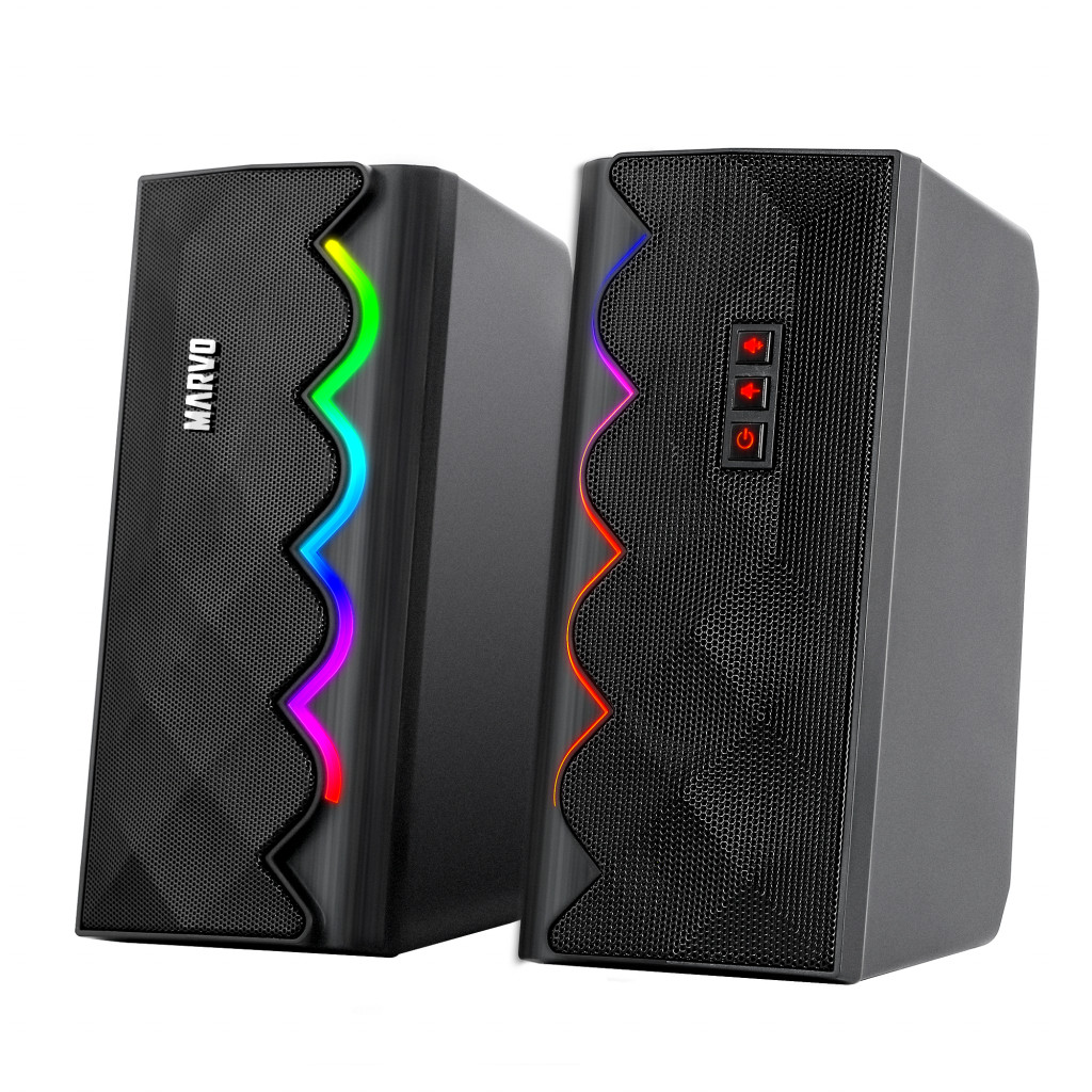 Колонки портативні/комп'ютерні Marvo Wireless Speaker SG-269 |2x5W, RGB-підсвічування| Black, фото 1