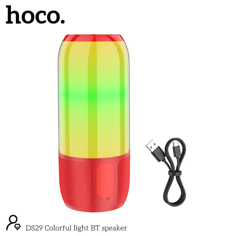 Колонка портативна Hoco DS29 Colorful light BT speaker |BT5.0, AUX, FM, TF, USB| Red, фото 1