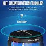 Колонка портативна Hopestar P49 10Вт IPX4 TWS USB TF AUX RGB-LED 2400мА·год Чорна, фото 5