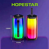 Колонка портативна Hopestar P49 10Вт IPX4 TWS USB TF AUX RGB-LED 2400мА·год Чорна, фото 7