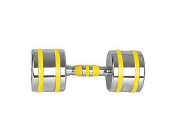 Гантель хромована inSPORTline Yellsteel 12 кг - жовта