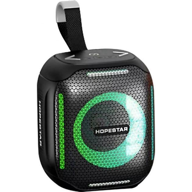Колонка портативна Hopestar Party 300 Mini 5Вт, Bluetooth 5.3, TWS, IPX5, RGB підсвічування, Чорна, фото 1