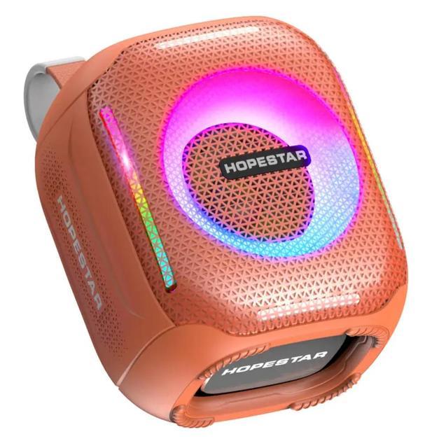 Колонка портативна Hopestar Party 300 Mini 5Вт, Bluetooth 5.3, TWS, IPX5, RGB підсвічування, Orange, фото 1