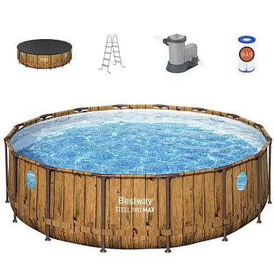 Каркасный круглый бассейн Bestway 56725 (488-122см, 19480 л, лестница ...