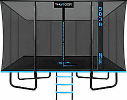 Батут THUNDER OUTSIDE PHENOM з зовнішньою сіткою 8 х 12 футів чорно-блакитний