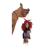 Лялька текстильна Баба Яга на мітлі., фото 8