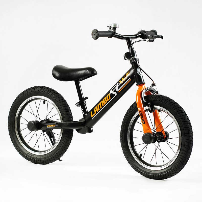 Дитячий велобіг COPSO LAMBO LB-14084 з ручним гальмом, колеса 14" Чорний, фото 1