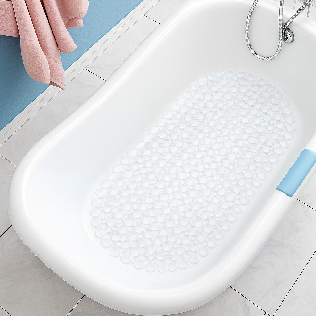 Килимок силіконовий у ванну прозорий 68×38 см овал Tadar