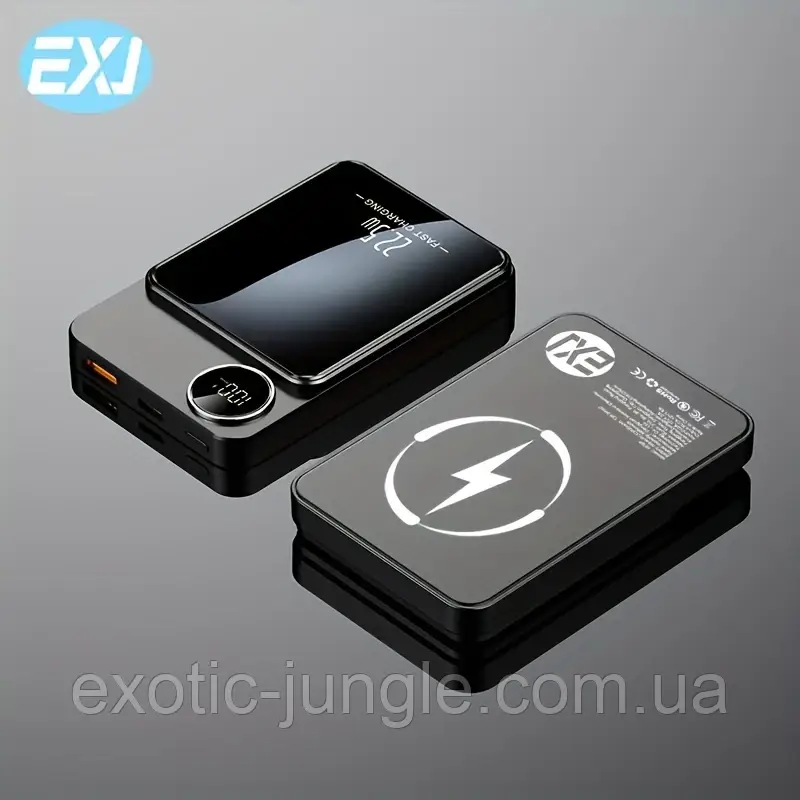 Повербанк бездротовий, магнітний EXJ 10000 mAh (Чорний)