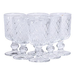 Набір чарок 6 шт по 50 мл скляні на ніжці HP-19-129