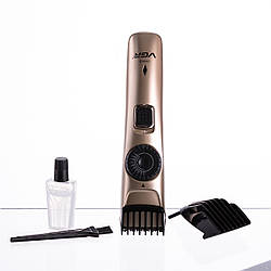 Машинка для стрижки волосся та бороди  на акумуляторі з насадками Золотистий VGR V-031