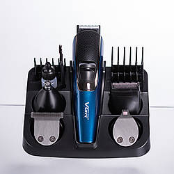 Машинка тример для стрижки 4в1 з насадками Синій VGR V-172