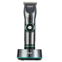 Професійна машинка для стрижки волосся та бороди з LED-дисплеєм та підставкою VGR V-256