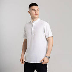 Чоловіча сорочка з коротким рукавом біла Pobedov Molodist' XL