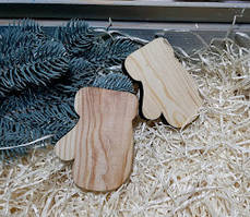 Фігурка, ялинкова прикраса Рукавичка 8,5см (сосна 1см)