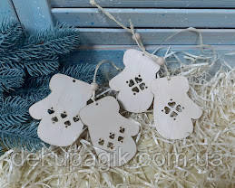 Декоративна підвіска Рукавичка з візерунком 9см, фото 1