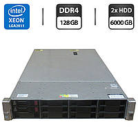 Сервер HP ProLiant DL380 Gen9 (4 LFF) 2U Rack / 2x Intel Xeon E5-2680 v4 (14 (28) ядра по 2.4 - 3.3 GHz) / 128 GB DDR4 / 2x 6000