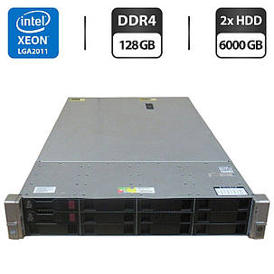 Сервер HP ProLiant DL380 Gen9 (4 LFF) 2U Rack / 2x Intel Xeon E5-2680 v4 (14 (28) ядра по 2.4 - 3.3 GHz) / 128 GB DDR4 / 2x 6000, фото 1