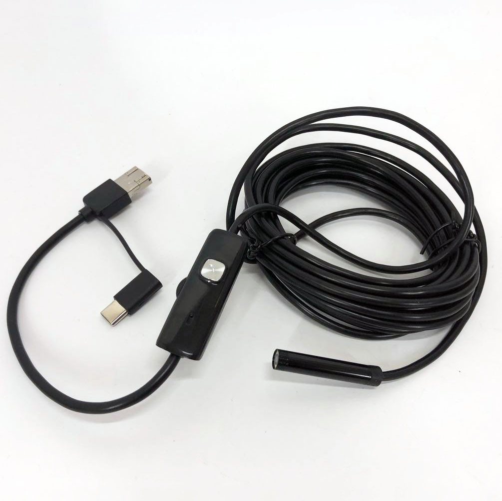 Камера ендоскоп із кабелем на 2 метри 7 мм USB/micro USB з підсвіткою, Usb ендоскоп для андроїд