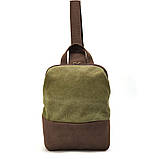 Слінг через плече, нагрудна сумка зі шкіри та канвасу TARWA RCh-1905-3md, фото 3