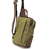 Слінг через плече, нагрудна сумка зі шкіри та канвасу TARWA RCh-1905-3md, фото 5