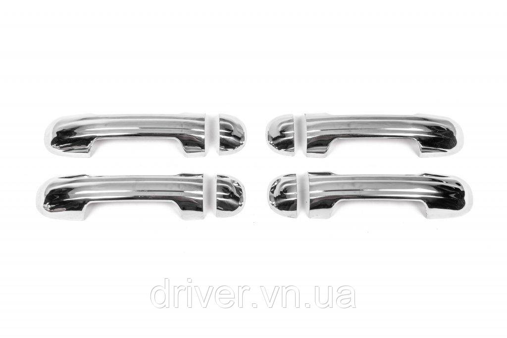 Накладки на ручки (4 шт, нерж.) OmsaLine - Итальянская нержавейка для Ford Connect 2002-2006 гг