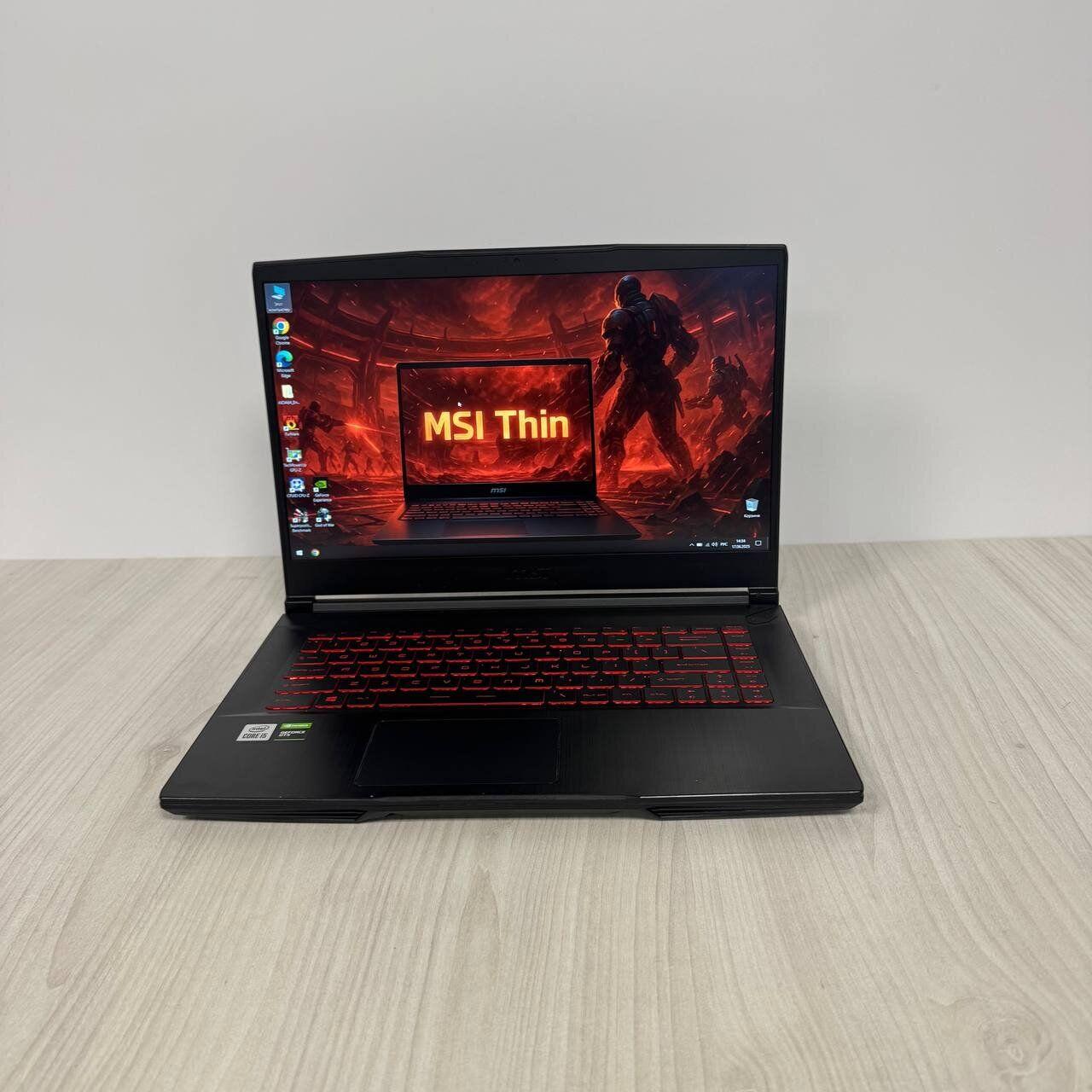 Б/в Ігровий ноутбук Б-клас MSI GF63 Thin 10SC 15.6" 1920x1080| i5-10500H| 16GB RAM| 256GB SSD| GTX 1650 4GB