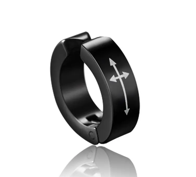 Чоловічі сережки-кліпси з хрестом на одне вухо готичні панк без проколювання, фото 1